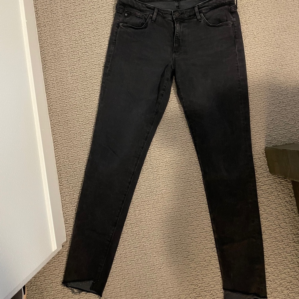Never worn AG ‘the legging ankle’ raw edge jeans
